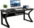 47 inch Computer Desk Home Office Desk with Storage Shelf Sturdy U-Shaped Metal Frame Study Table with Cable Management Gaming Desk for Office &amp Bedroom