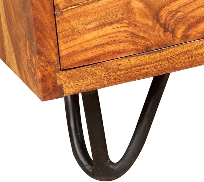 Wooden Writing Computer Desk with 1 Drawer and 1 Cabinet Home Office Desk Writing Study Table PC Desk Workstation for Bedroom Solid Sheesham Wood 43.3 x 17.7 x 29.9