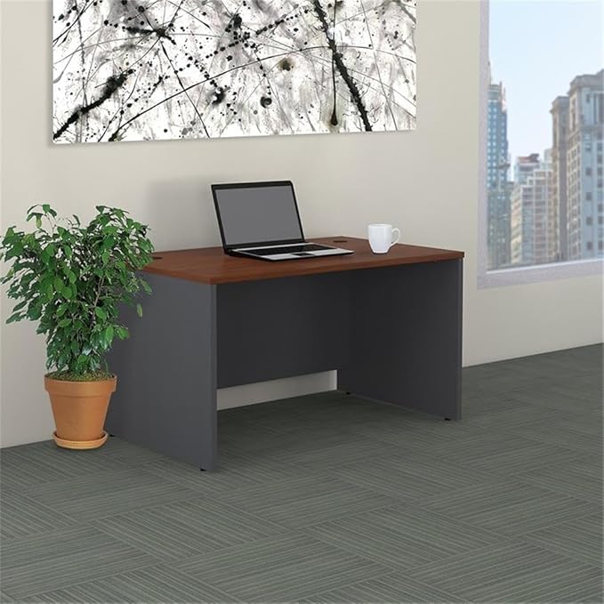 Bush Business Furniture Series C 48W x 30D Shell Desk in Hansen Cherry Office Workstation for Professional Use Compact Desktop Solution for Workspace