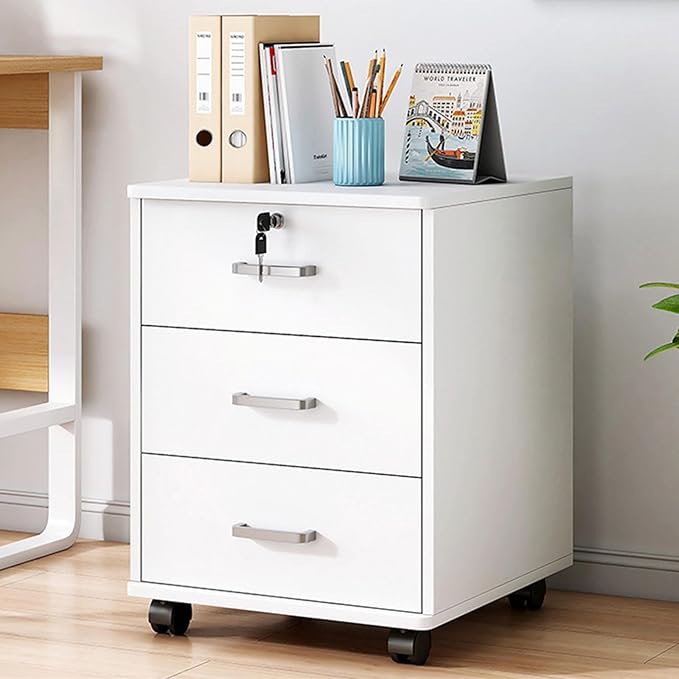 Lockable Mobile File Cabinet Black Rolling Storage Solution With Thickened Top For Office &amp Craft Supplies Secure Document Nizer On Wheels Efficient &amp Stylish DesignWei?-40x34x59cm/16x13x23in