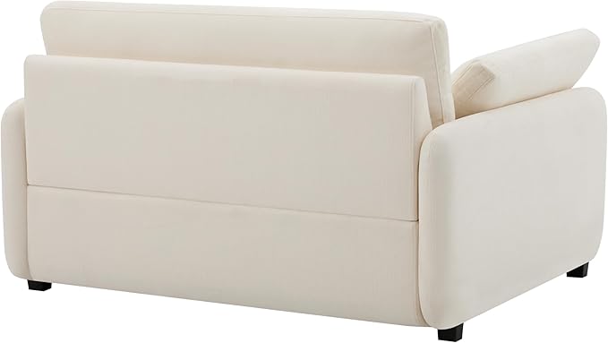 50 * 43 Oversized Single Sofa Chair Modern Chenille Upholstered Armchair Wide and Deep Seat Accent Chair with Two Throw Pillows Color Blocking Couch Lounge for Living Room (Cream/5)