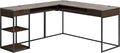 Sauder International Lux Modern L-Shaped Desk Umber Wood Finish
