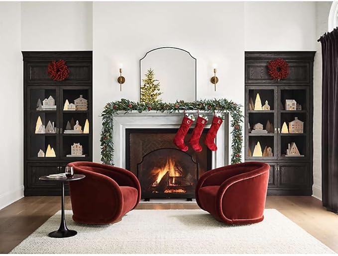 Swivel Accent Chair 360-Degree Rotating Barrel Chair with Soft Velvet Upholstery Comfy Pumpkin-Shaped Lounge Chair for Living Room Bedroom Office (Wine Red)