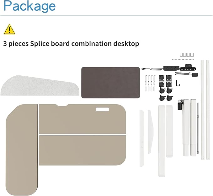 L-Shaped 59 Height Adjustable Electric Standing DeskHeight Stand Up Computer DeskSit and Stand Home Office Desk with Splice Board (Oak Top White Frame)