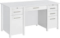 Coaster Home Furnishings - Dylan - Engineered Wood - 60-Inch Lift-Top Office Desk Includes 4 Drawers with Full-Extension Glide and 2 Pull-Out Trays - Home Office - White High Gloss - 801573