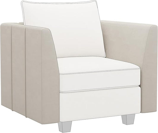 Belffin Modular Sofa Armrest Module for Velvet Piping Modular Sectoinal Couch Pair of Armrests Beige