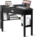 LDAILY Small Corner Desk Triangle Makeup Vanity Desk for Small Space Compact Writing Desk with Storage Shelves &amp Drawer Space Saving Corner Computer Desk for Bedroom Home Office