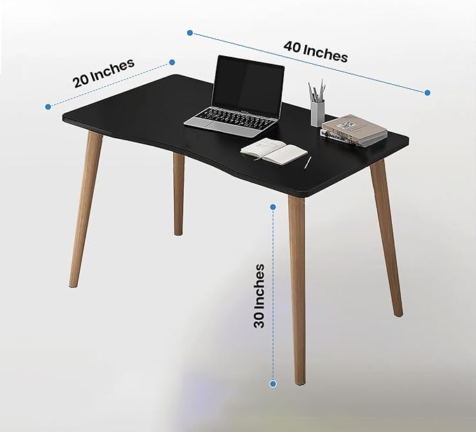 Modern Black Wooden Computer Table 40 L x 20 W x 30 H inches – Durable and Stylish Desk for Home Office Bedroom or Study