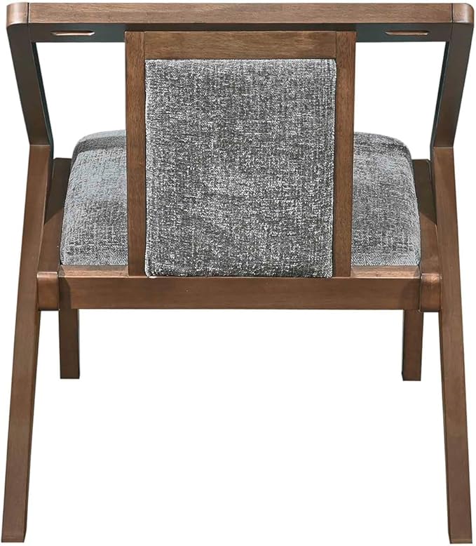 Acanva Mid-Century Modern Lounge Chair Upholstered Velvet Living Room Reading Armchair with Solid Wood Frame Steel-Grey
