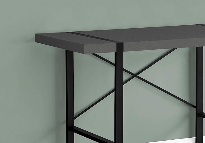 Penau Computer Desk for Home Office 48In Grey Laminate Surface Modern Black Metal Legs Contemporary Design Versatile Usage