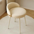 Vanity Chair for WomenComfy Accent Chair with Low Back Swivel White Pu Leather Upholstered Chair Makeup Stool for Bedroom Cloakroom Living Room Beige
