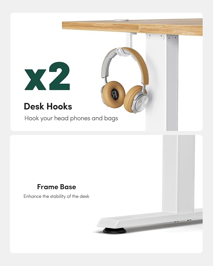 FEZIBO Electric Standing Desk Height Adjustable Stand up Desk 40 x 24 Inches Sit Stand Home Office Desk Computer Desk Light Rustic Brown
