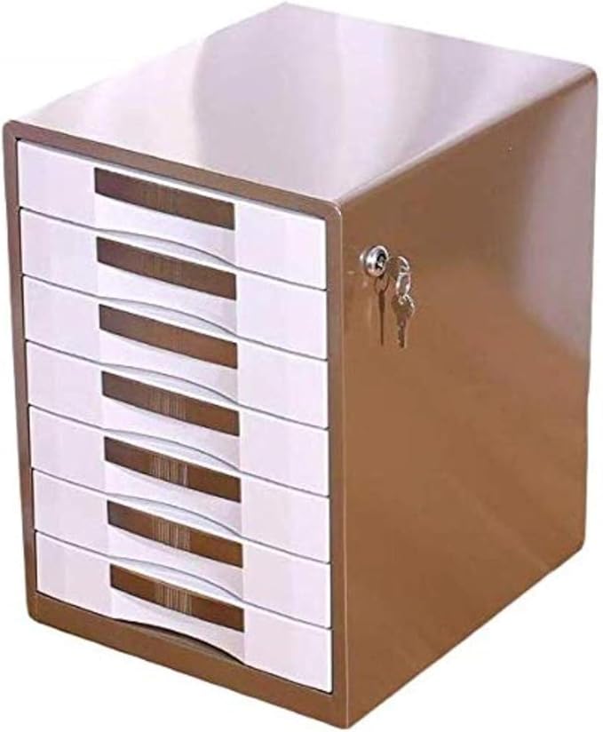 File Cabinet 7 Drawers Metal Drawer Cabinet Office Supplies Paper Sorting Machine Cabinet Storage Bookshelf (Brown One Size)