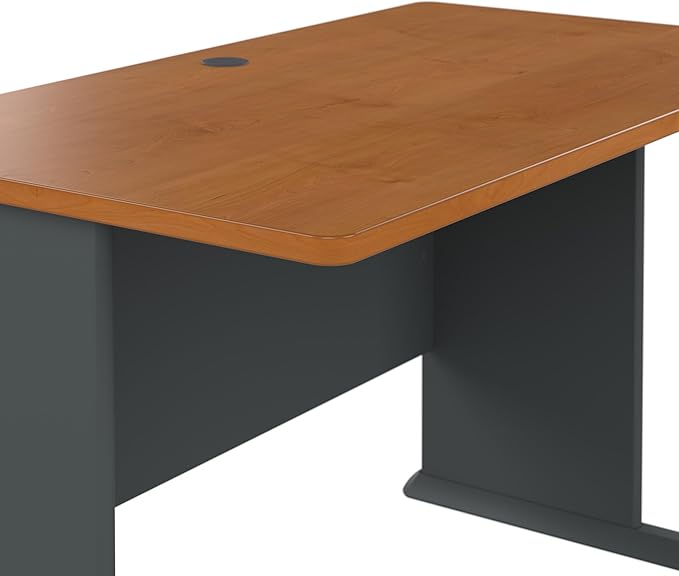 Bush Business Furniture Series A 72W Desk in Natural Cherry and Slate Large Workstation for Home or Professional Workspace Desktop Solution for Office Use