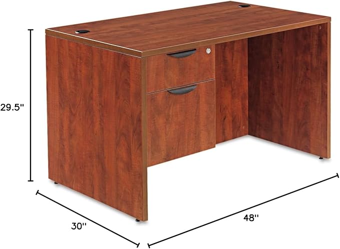 Alera Valencia Series 48 by 30 by 29-1/2-Inch Desk Shell Medium Cherry