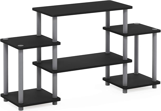 Furinno Turn-N-Tube No Tools Entertainment TV Stands Black/Grey