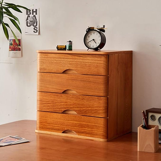 Wooden Desktop Storage Box - Drawer Type Office File Storage Cabinet Solid Wood Sundries Storage Cabinet Office Supplies A4/Receipt File Organizer Flat File Cabinet (Color : B)