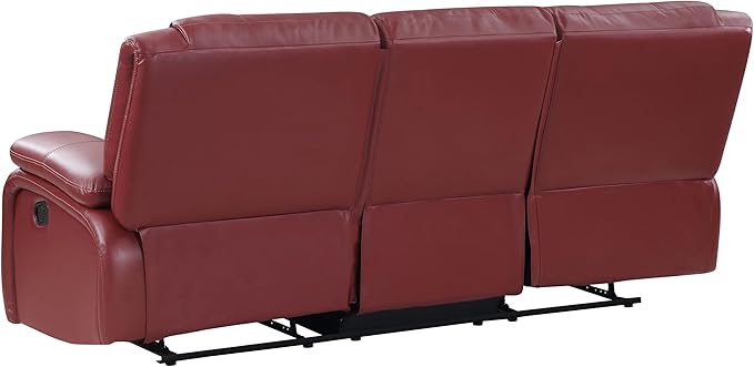 Coaster Home Furnishings - Camila - Fabric - Upholstered Motion Reclining Sofa with Wall-Hugger Design Padded Armrests and Plump Cushions - Living Room - 30-Inch - Red - 610241