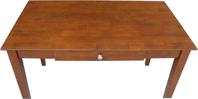 IC International Concepts Writing Desk With Drawer Solid Wood Real Parawood 48 W x 26 D x 30 H Easy Assembly Espresso