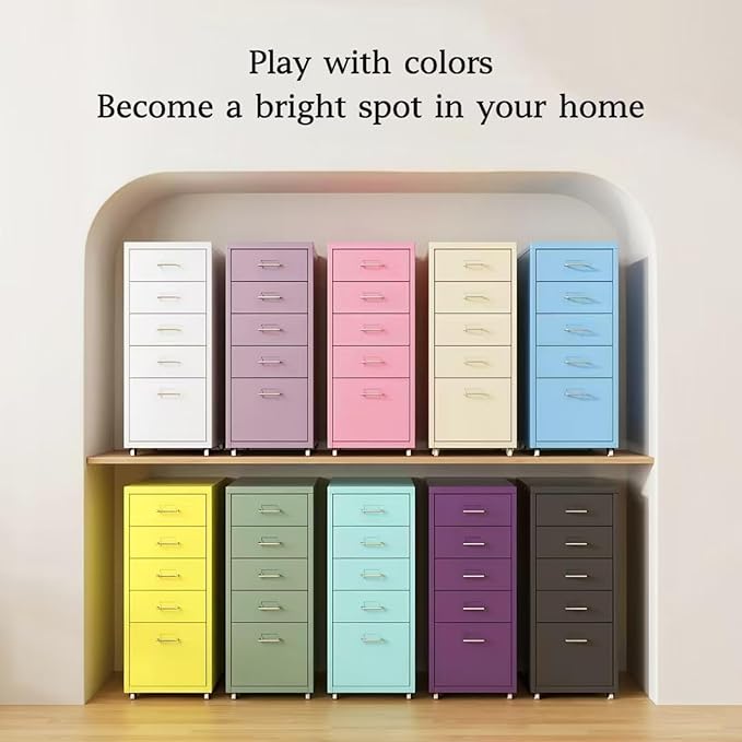 Rolling File Cabinet Small Rolling Filing Cabinet for Home Office for A4 Letter-Size Documents