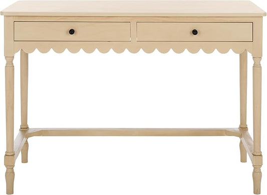 SAFAVIEH Home Collection Haven Farmhouse Country Cottage Natural Brown 2-Drawer Desk Console Table for Entryway Living Room Home Office
