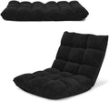 LDAILY 14-Position Floor Chair Adjustable Gaming Chair with Strong Back Support Padded Cushion Folding Couch Recliner Sofa Ideal for Floor Seating Reading Gaming(Black)