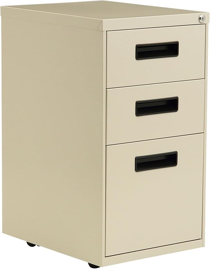 Alera PA53-2820PY Three-Drawer Metal Pedestal File 16w x 19-1/2d x 28-1/2h Putty