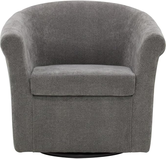 Pemberly Row Traditional Club Chair Gray Polyester Fabric 30.5W x 27D x 30H Fun Cow Print Cover Padded Seat Durable Metal Construction Comfortable Accent Chair for Living Room or Bedroom Use
