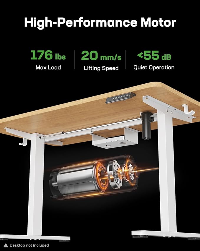 Marsail Standing Desk FrameElectric Standing Desk Legs with Powerful MotorHeight-Adjustable Desk Frame with 176 lbs Max Load for Various DesktopsStand up Desk Legs with 4 Memory Presets Frame Only