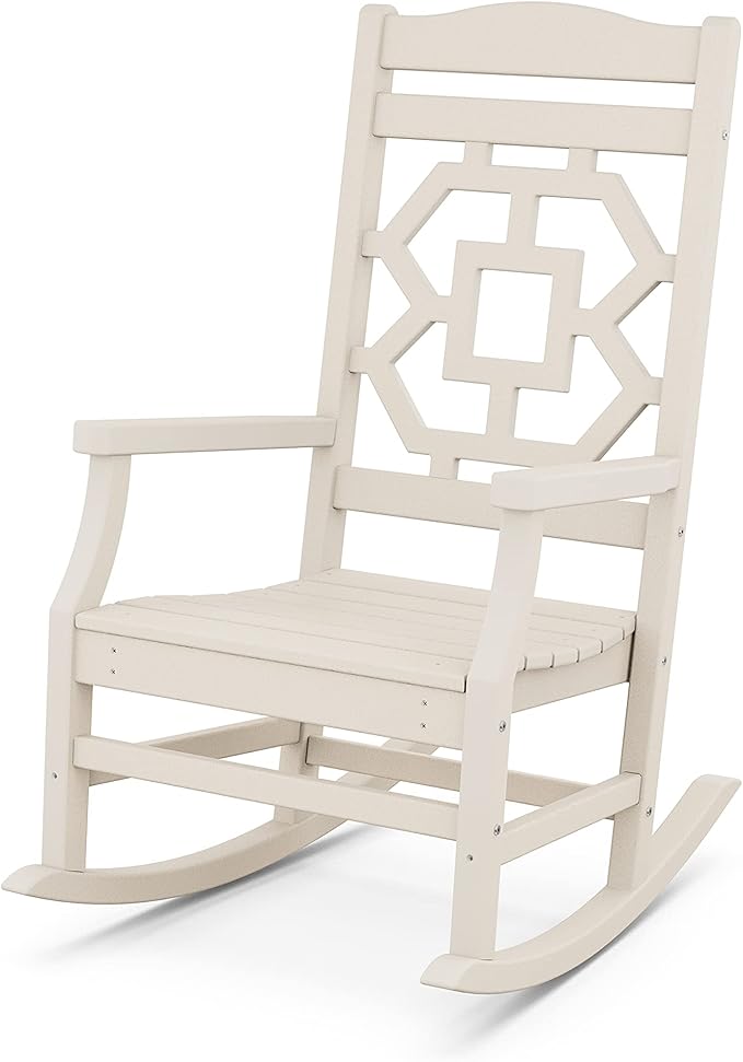 Martha Stewart by POLYWOOD® Chinoiserie Rocking Chair in Sand