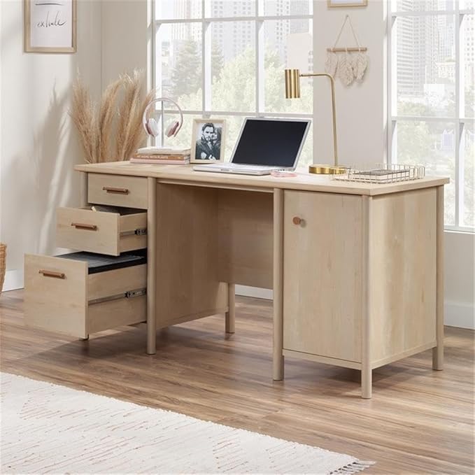 Sauder Whitaker Point Engineered Wood Desk in Natural Maple Finish