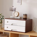 Desktop Storage Box With Drawers - Desktop File Cabinet Organizers Solid Wood Storage Box Small Chest Of Drawers Lockable File Cabinet Office Supplies A4 Receipt File Organizer ( 2 Drawer)