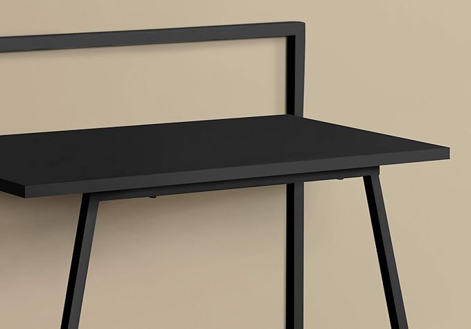 Computer Desk Home Office Laptop 30 l Work Black Laminate Black Metal Contemporary Modern