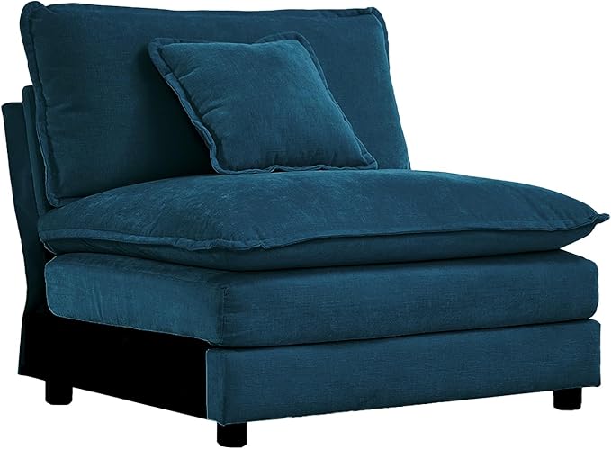 Sofa Middle Position Splicing Combination Chenille Couch for Living RoomApartment Accessories for Modern Home Decor(Blue