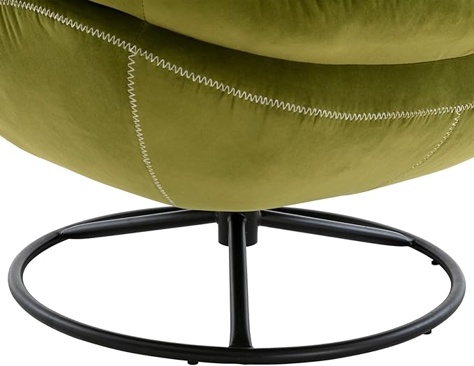 LLS Swivel Accent Chair with Ottoman Reading Chair Velvet Lounge Chair Comfy Living Room Chair Lazy Sofa for BedroomApartmentReading RoomGreen