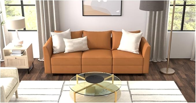 Naomi Home Elizabeth Modern DIY Collection Caramel/Air Leather/Sofa