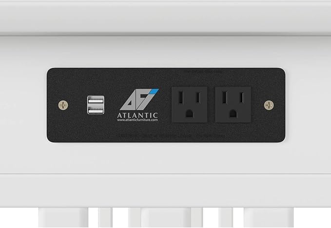 AFI Mission Desk with Drawer and Charger White
