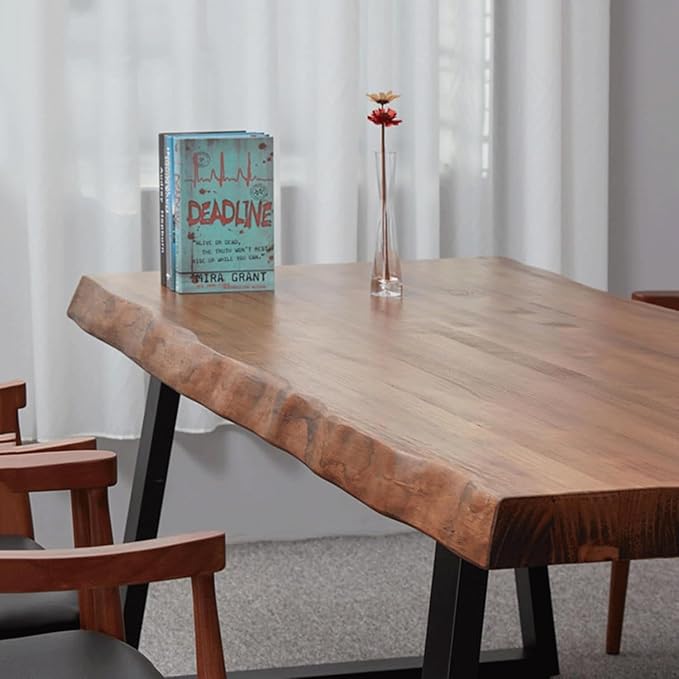 Pine computer desk modern solid wood home office desk long rural farmhouse pine dining table administrative workstation computer desk suitable for living room and dining room (47inch)