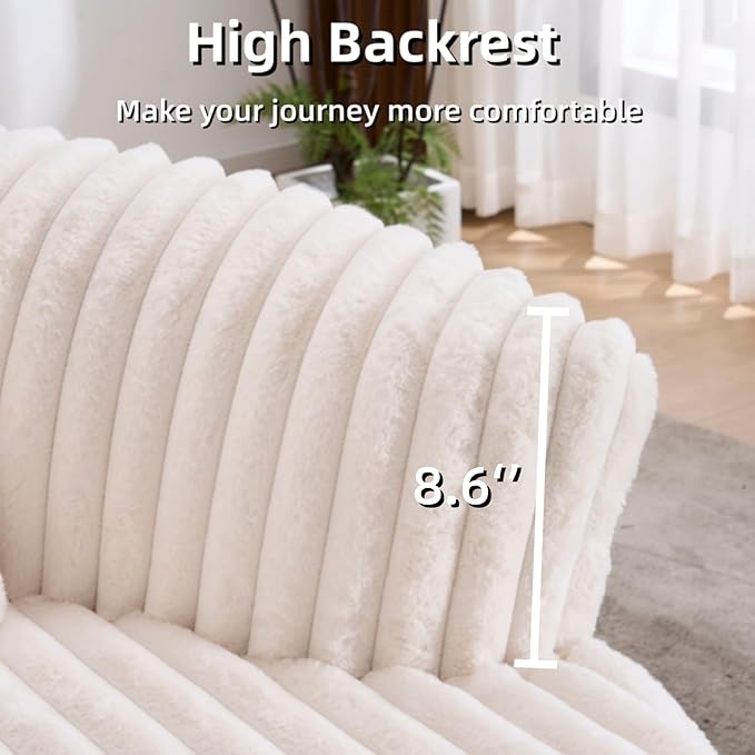 Oversized Upholstered Chaise Lounge Chair Indoor Corduroy Deep Seat Accent Chair Plush Boneless Barrel Sofa Chair for Living Room Bedroom Apartment (Beige 57 Inch)