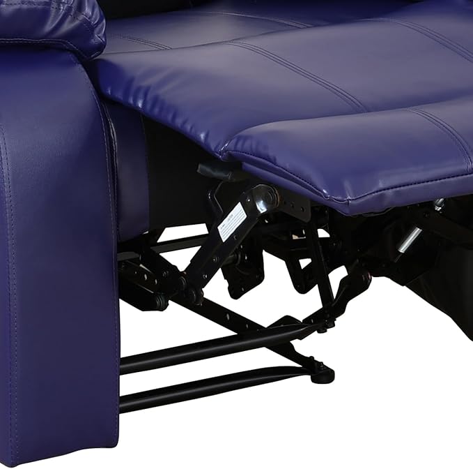 Manual Leather Recliner Chair Sofa for Adults 35 Inch Single Reclining Sofa CouchLeather Couch for Living Room/Lounge/Club/Apartment(BlueChair)