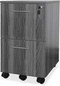 Scranton &amp Co File Cabinet with 2 Drawers &amp 1 Lock Rolling Mobile and Portable File Cabinet with Wheels for Documents A4/Letter/Legal(Grey)