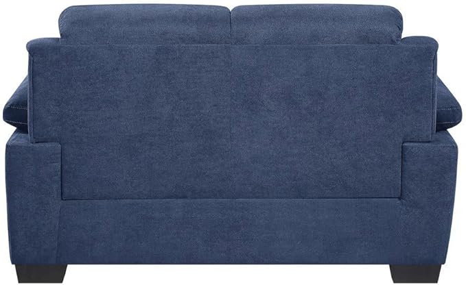 Blue 58-Inches Love Seat with Textured Fabric Upholstery Small Comfy Couch for Living Room Relaxing Seating and Stylish Décor