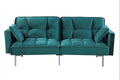 Regal 75.6 Velvet Convertible Sofa Bed - Mid-Century Sleeper Couch w/Tufted Design &amp Metal Legs - Pull-Out Futon for Guests/Home (75.6 W x 34.6 D x 32 H) Blue