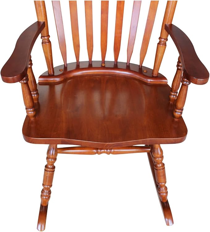 International Concepts Solid Wood Rocking Chair in Soft Cherry