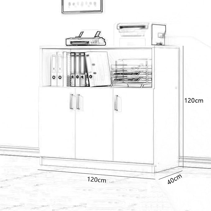 Office Filing Cabinet Wall Mounted File Storage Versatile Partition Cabinets for Home &amp(B)