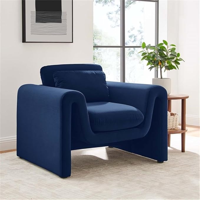 Modway EEI-6576-MID Waverly Performance Velvet Armchair Midnight Blue
