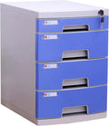 Desktop 4 Drawer File Cabinet with Locking File Organiser Data Cabinet (Color : Blue Size : 11.61x15.51x16.92inch)