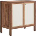 Modway Capri 33 Inch Sideboard Walnut Hallway or Entryway Storage Cabinet with Doors Mid-Century Modern Buffet Table or Credenza for Living or Dining Room