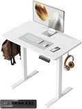 FEZIBO One-Piece Standing Desk Adjustable Height Stand up Home Office Desk 32x20 Inch Electric Standing Computer Desk with 4 Memory Presets Headphone Hook White