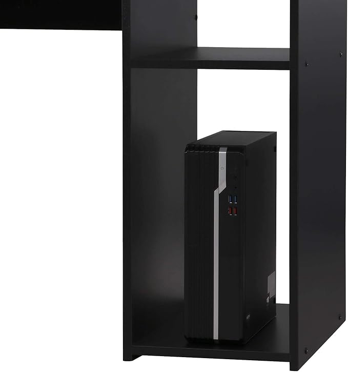 Topeakmart Modern Computer Desk 47 inch Home Office Computer Desk Study Writing PC Table Workstation with Drawers and Printer Shelf for Small Spaces Home Office Furniture